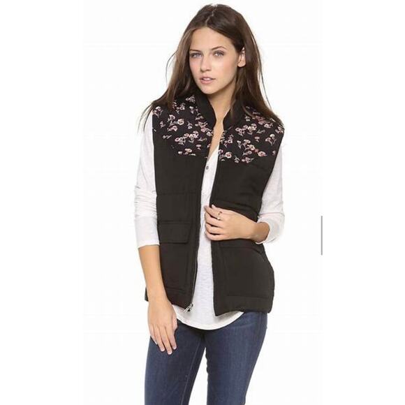 flynn skye embroidered full zip puffer vest Size 2 - Picture 7 of 7